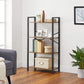 Bookshelf, 4-Tier Shelving Unit, Bookcase, Book Shelf, 11.8 X 25.9 X 47.2 Inches, Rustic Brown + Black