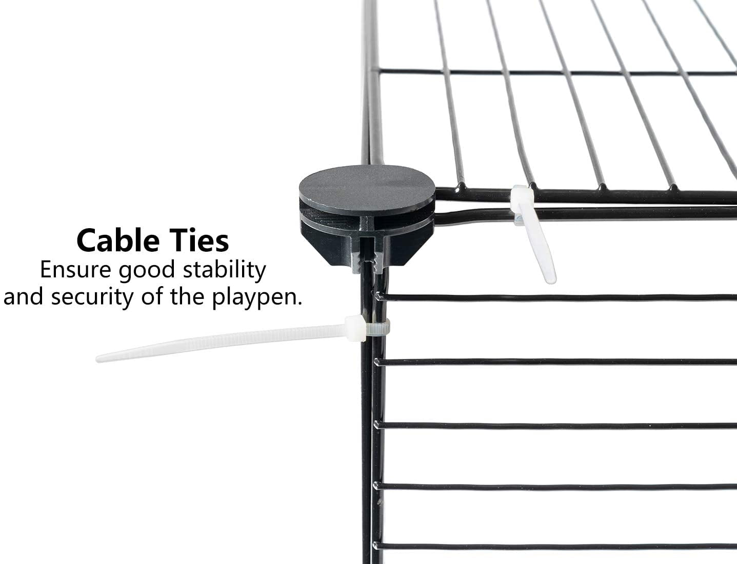 Pet Playpen, Small Animal Cage Indoor Portable Metal Wire Yd Fence for Small Animals, Guinea Pigs, Rabbits Kennel Crate Fence Tent, Black, (12Panels)