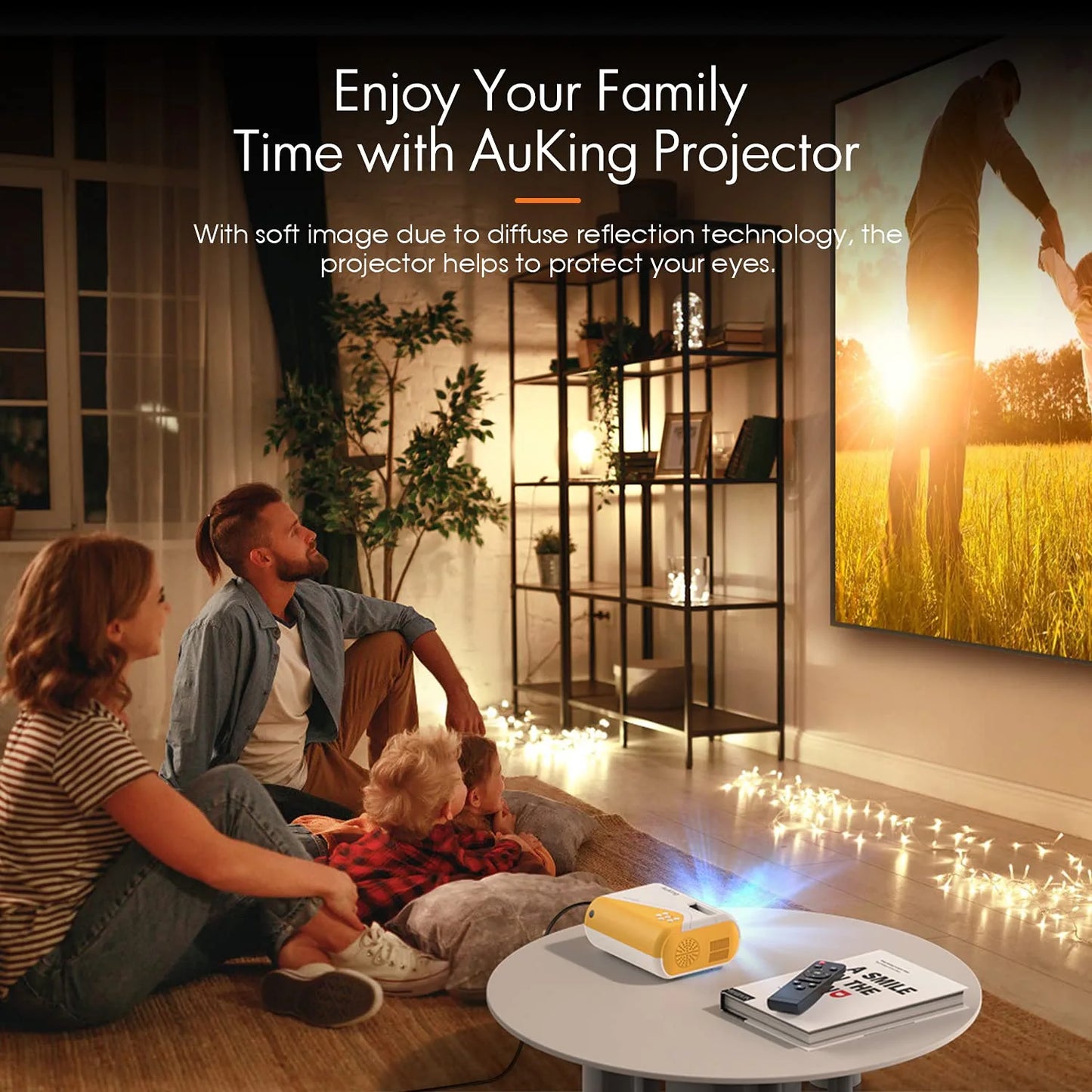 Mini Projector,  2023 Upgraded 1080P Supported Outdoor Projector, Kids Gift, Movie Projector for Outdoor Use, 50% Zoom, Compatible with HDMI, USB, Laptop, Ios, Android Phone and TV Box