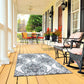 Ottohome Collection Boho Design Non-Slip Rubberback 3X5 Area Rug, 3'3" X 5', Blue/Ivory