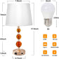 USB Bedside Crystal Lamp, 3-Way Dimmable Touch Nightstand Lamp with USB Charging Port, Orange Table Lamp Decorative Lamp Gold for Bedroom, Living Room, Set of 2( LED Bulb Included)