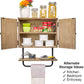 17X21'' Barndoor Bathroom Wall Cabinet, Space Saver Storage Cabinet Kitchen Medicine Cabinet with Adjustable Shelf and Towel Bar, Brown