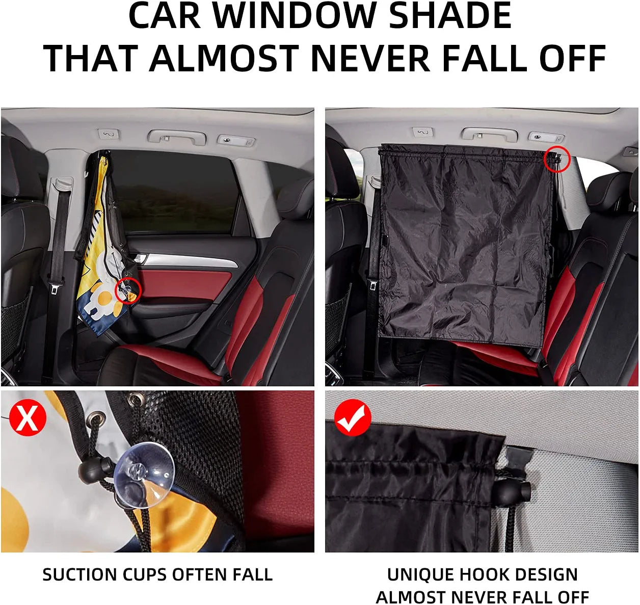 Car Divider Curtain Sun Shade,Car Window Shade,Car Sun Shade for Window Baby,Car Window Shades for Side Windows,Windshield Sunshade, Privacy Sunshade Curtain for Camping Air Mattress (Black)