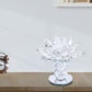 Home Decor Table Top Decoration White Crystal Lotus Flower Candle Holder