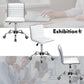 Mid Back Faux Leather Office Desk Computer Task Chair, with Armless, White