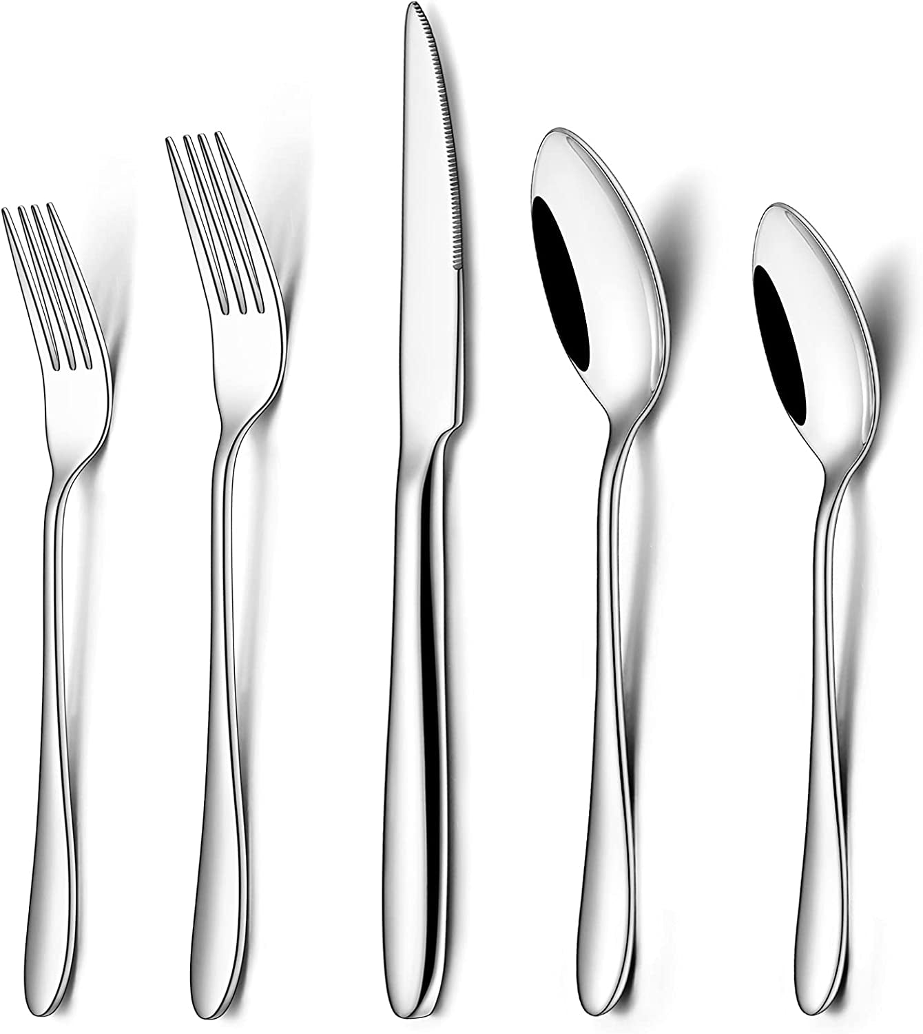30-Piece Silverware Set,  Stainless Steel Flatware Set Service for 6, Tableware Cutlery Set for Home Kitchen Hotel Restaurant, Mirror Polished, Dishwasher Safe