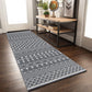 Extra Long Boho Runner Rug 2' X 6', Reversible Cotton Moroccan Throw Rug Bathroom Runner, Washable Hand Woven Hallway Runner Rug, Farmhouse Runner for Entryway, Bedroom and Kitchen, Grey