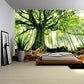 Nature Forest Thick Tree Wall Tapestry Large King Size 3D Print Wall Art Hanging for Bedroom Living Room Dorm Decor, W90 X T71,Green and White