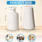 Set of 2- Classic White Ceramic Vases, Tall Vases for Flowers, for Living Room Decorations, Home Decor, Modern Farmhouses, Ideal Shelf, Table, Bookshelf, Mantle, Pampas Grass