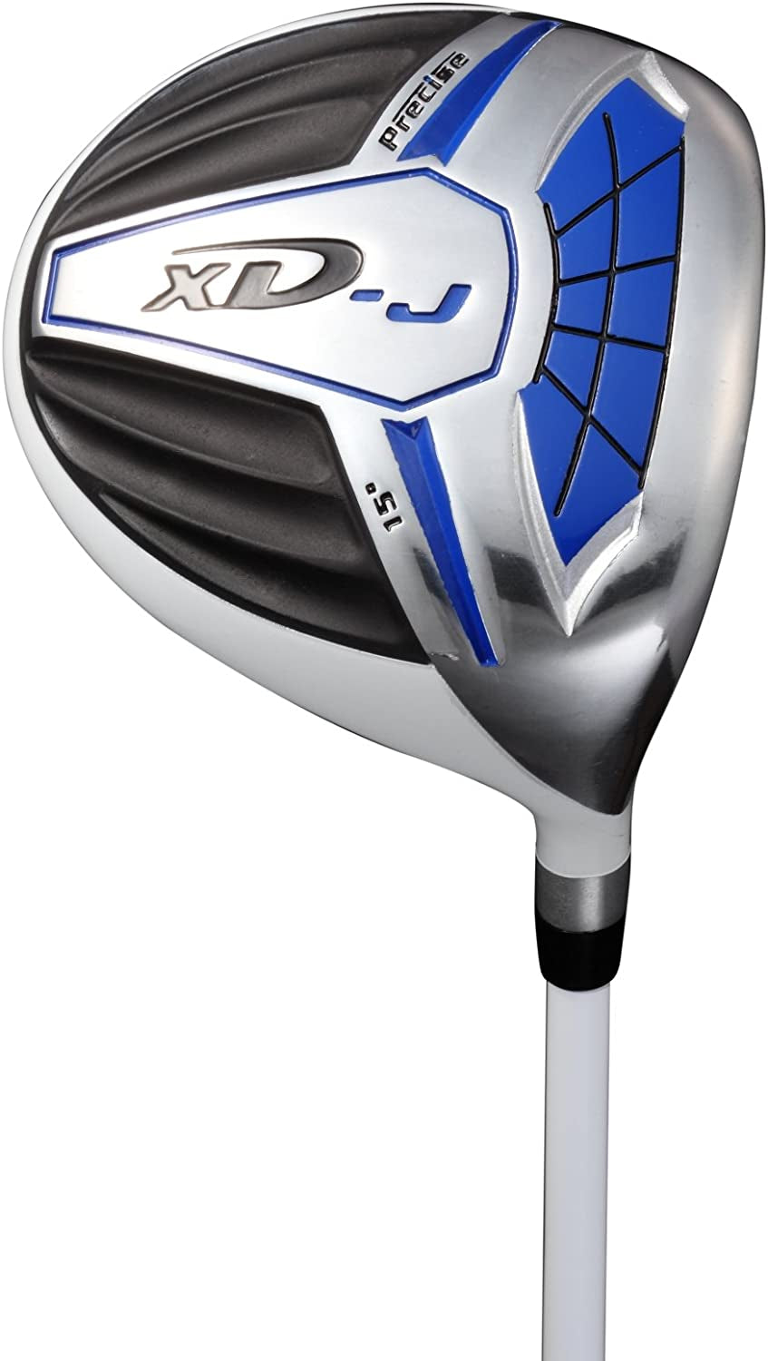 Remarkable Right Handed Junior Golf Club Set for Age 9 to 12 (Height 4'4" to 5') Set Includes: Driver (15"), Hybrid Wood (25*), 7, 9 Iron, Putter, Bonus Stand Bag & 2 Headcovers