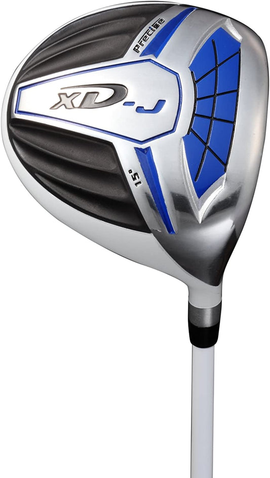 Remarkable Right Handed Junior Golf Club Set for Age 9 to 12 (Height 4'4" to 5') Set Includes: Driver (15"), Hybrid Wood (25*), 7, 9 Iron, Putter, Bonus Stand Bag & 2 Headcovers