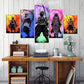 Demon Slayer Poster Anime Canvas Wall Art Kimetsu No Yaiba 5 Pieces HD Print Painting Tanjiro Nezuko Kamado Silhouette Decoration Pictures Modern for Living Bathroom Room Home Decor Unframed