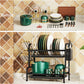 Dish Drying Rack for Kitchen Counter 2 Tier Dish Rack with Cup Holder, Dish Drainer with Drainboard and Utensil Holder Large Capacity for Small Kitchen Countertop Saving Space