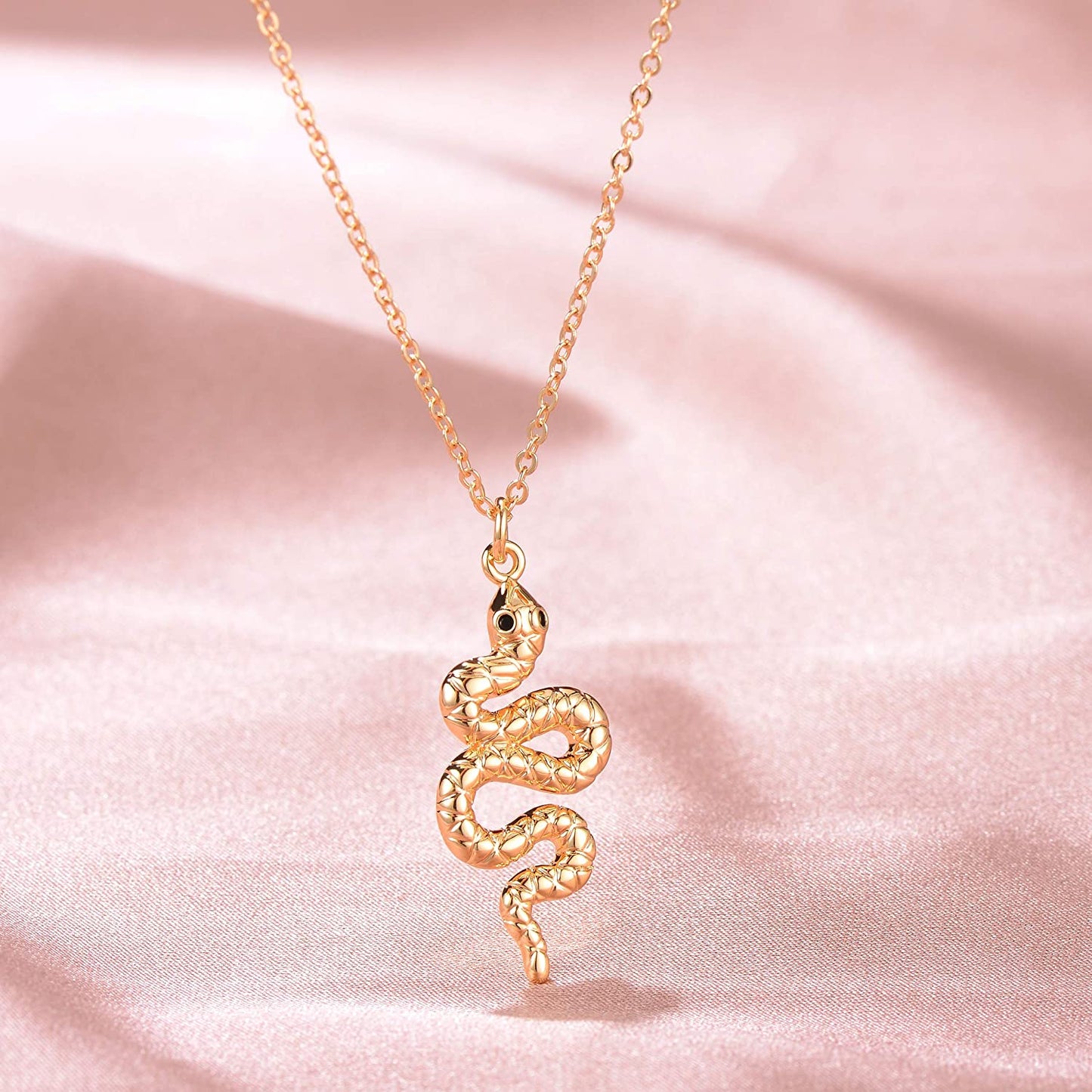 Animal Necklace for Women 18K Gold Filled Dainty Butterfly Pendant Stereoscopic Snake Necklace Eagle Necklace Gold Jewelry Gift for Her