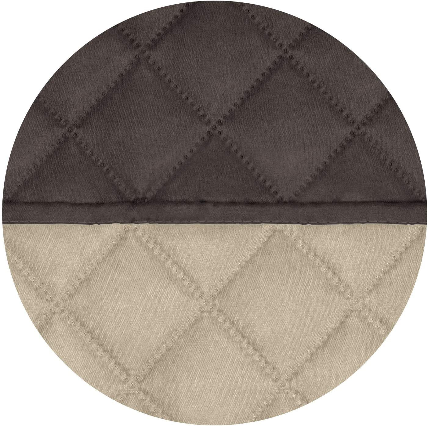 Reversible Quilted Sofa Cover, Water Resistant Slipcover Furniture Protector, Washable Couch Cover with Non Slip Foam and Elastic Straps for Kids, Dogs, Pets (Sofa, Chocolate/Beige)