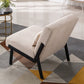 Cream Accent Chair for Living Room Tuffed Upholstered Sofa Chairs Fabric Armless Contemporary Accent Chair Mid Century Fabric Roll Arm Living Room Chair with Metal Legs