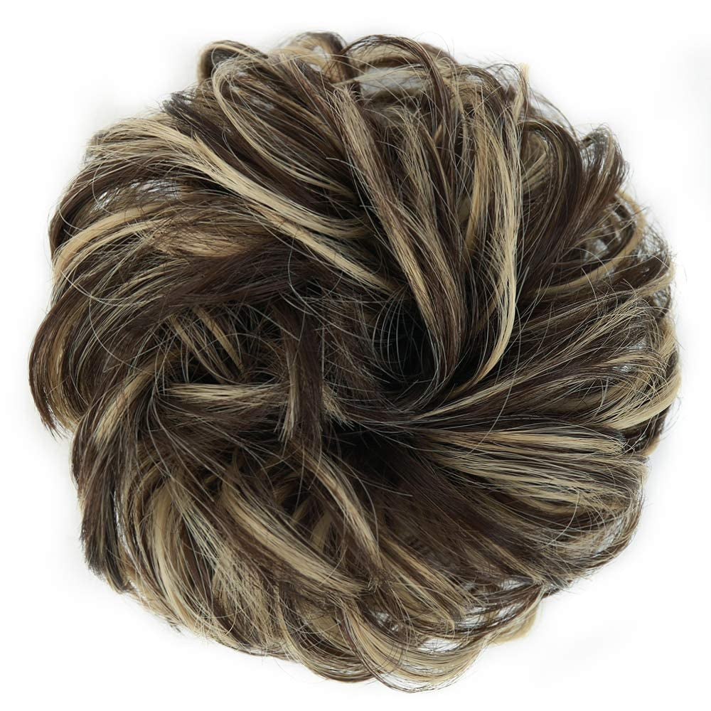 1PCS Messy Hair Bun Hair Scrunchies Extension Curly Wavy Messy Synthetic Chignon for Women Updo Hairpiece
