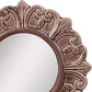 Decorative 9" Warm Taupe round Ceramic Accent Wall Mirror