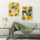 Alpaca Portrait Wall Art Funny Country Animal Canvas Printing Llama Picture Rural Animal Sunflowers Wall Painting Adorable Artwork for Living Room Kids Room Bedroom Nursery Decor Poster 12X16Inch