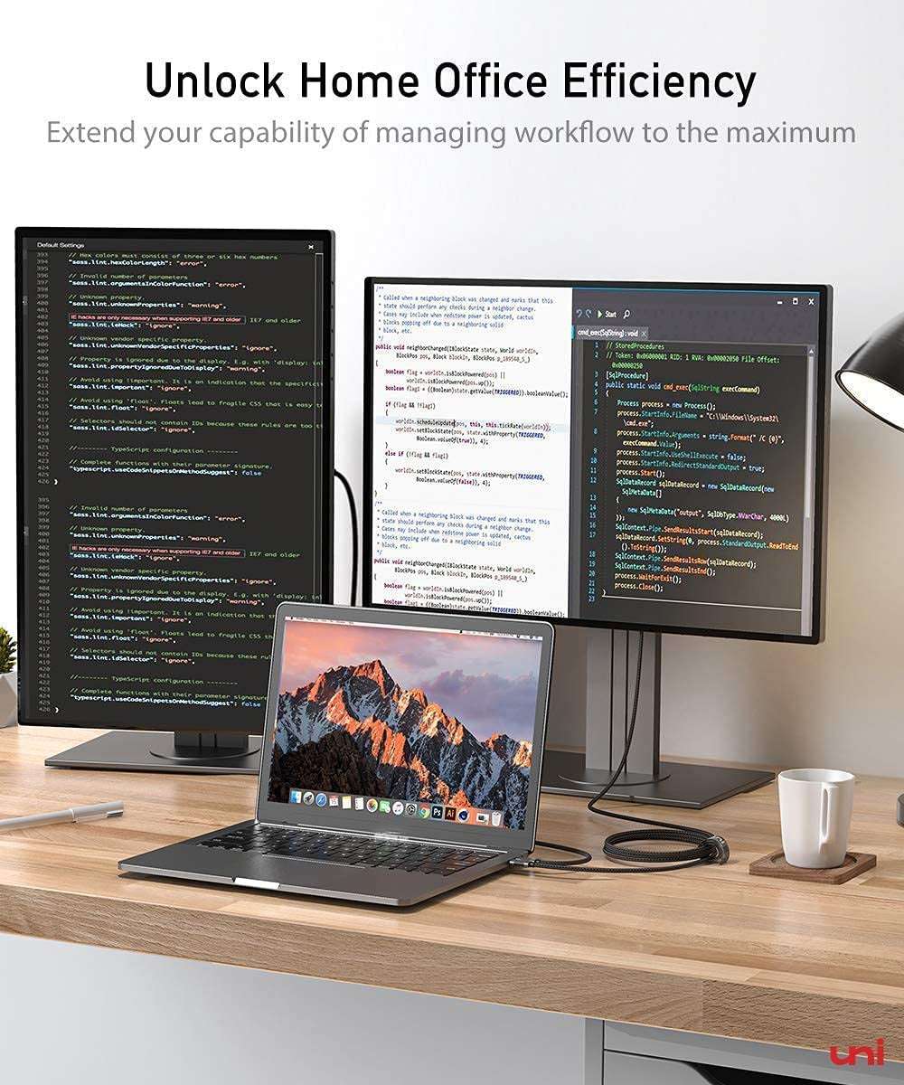 USB C to HDMI Cable for Home Office 3Ft 4K@60Hz,  USB Type-C to HDMI Braided Cable (Thunderbolt 3 Compatible) with Macbook Pro 2021/2020, Macbook Air/Ipad Pro 2020/2018, Samsung S21, and More