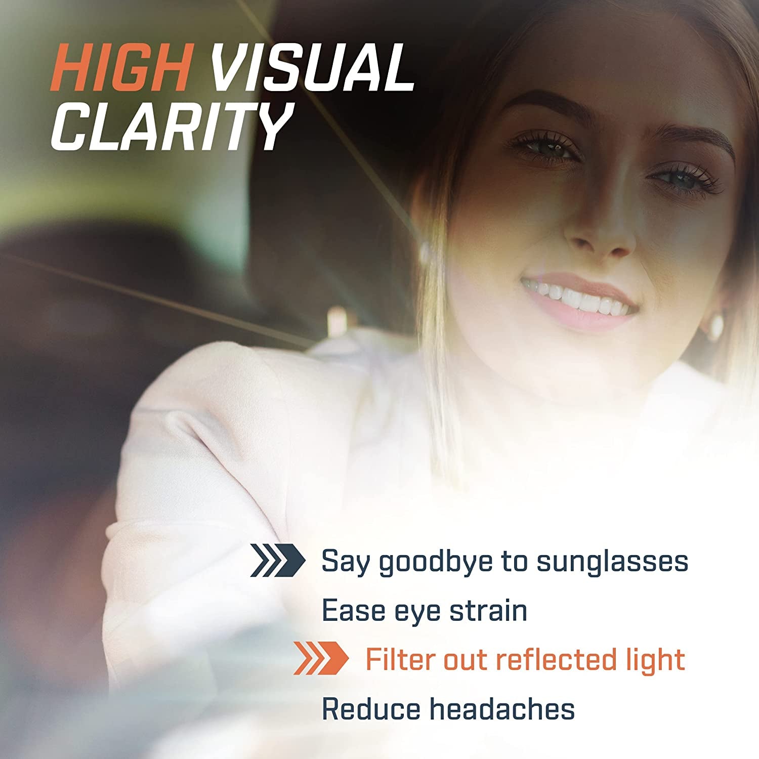 Sun Visor for Car - Polarized, Universal Car Visor Extender Sun Blocker, Sunglass Holder for Car Visor, Sunglasses Clip - Protects from Sun Glare, Snow Blindness and UV Rays