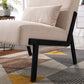 Cream Accent Chair for Living Room Tuffed Upholstered Sofa Chairs Fabric Armless Contemporary Accent Chair Mid Century Fabric Roll Arm Living Room Chair with Metal Legs