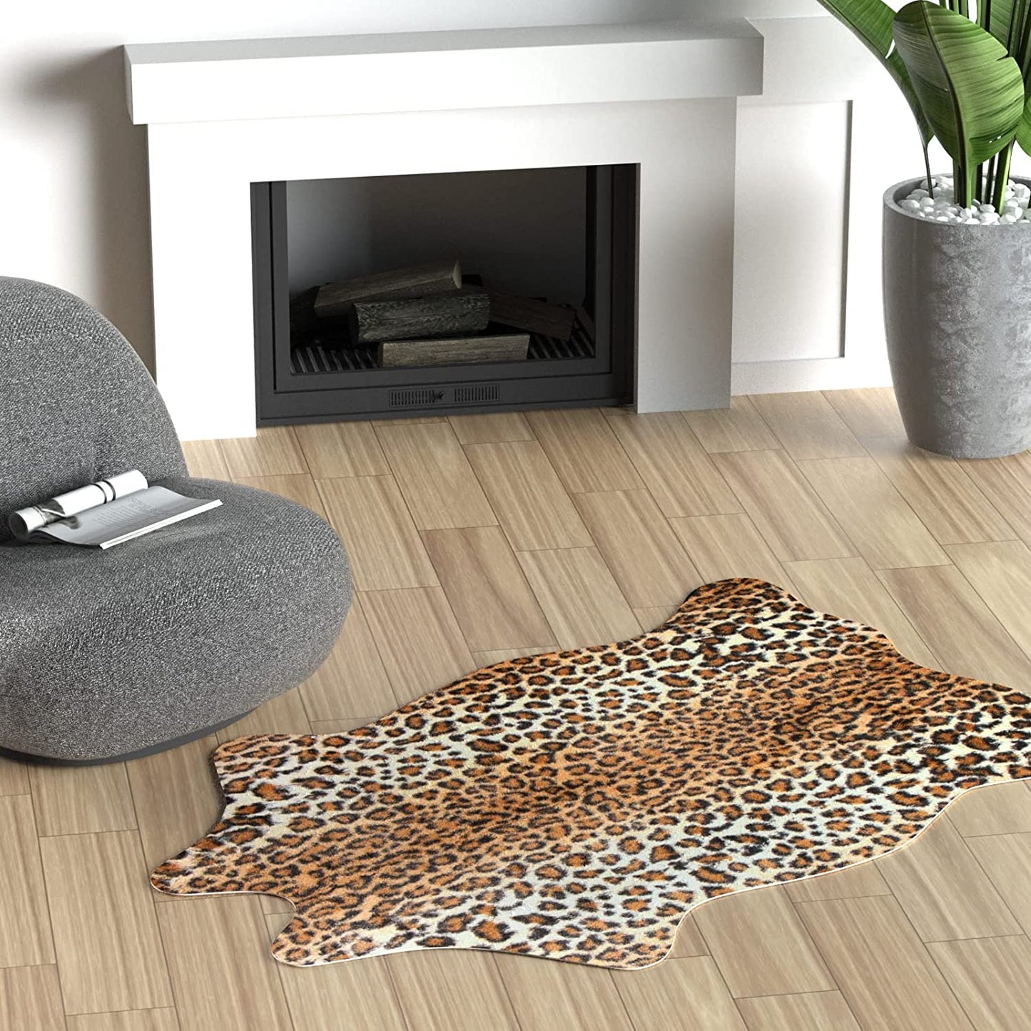 Leopard Rug Cheetah Print Rug Area Carpet Cute Western Decor Animal Skin Rugs for Living Room Bedroom Non-Slip 43.3" L X 29.5" W(3.6Ft X 2.4Ft)