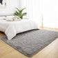 Soft Shaggy Area Rugs for Bedroom Fluffy Living Room Rugs Nursery Girls Carpets Kids Home Decor Rugs 4 X 5.3 Feet Grey