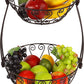 Simplehouseware 2-Tier Countertop Fruit Basket Bowl Storage, Bronze