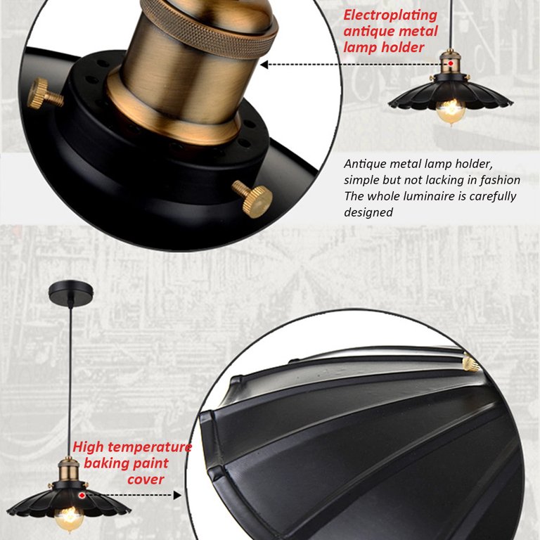 SINGES Adjustable Industrial Retro Lotus Pendant Light Metal LED Hanging Ceiling Lamp Lighting Fixtures for Kitchen Island Dining Room