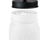 Mason Jar Bathroom Accessories Set (4 Pack)—White Retro Mason Jar Lotion Soap Dispenser & 2 Apothecary Jars & Toothbrush Holder- Rustic Farmhouse Restroom, Bathroom Decor Countertop Organizer (Black)