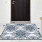 Ottohome Collection Boho Design Non-Slip Rubberback 3X5 Area Rug, 3'3" X 5', Blue/Ivory