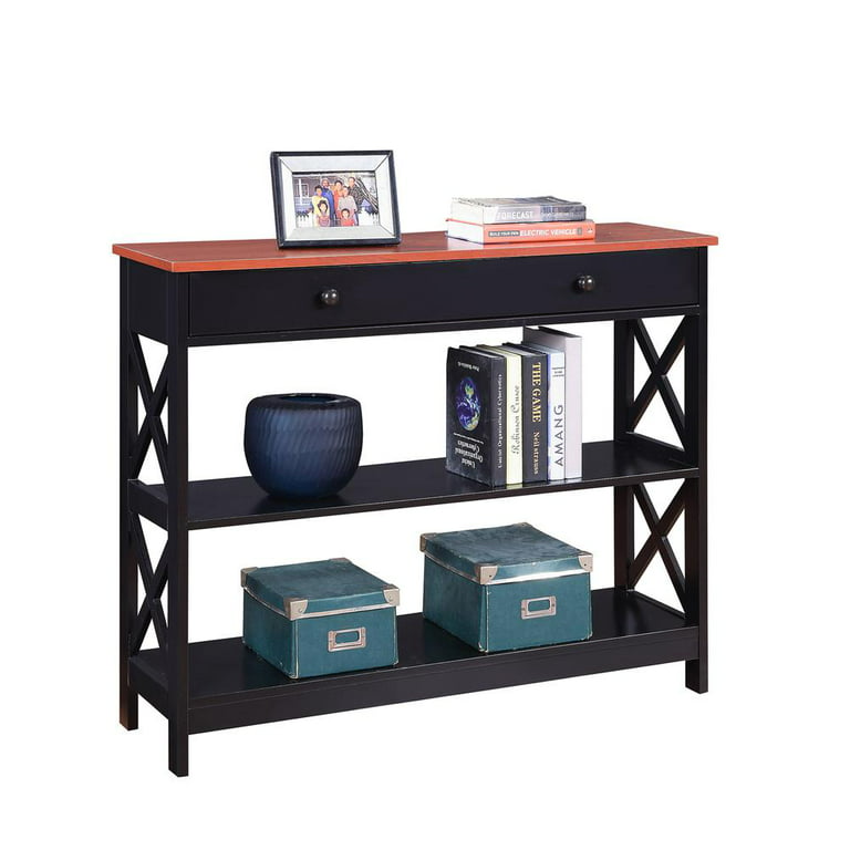 Convenience Concepts Oxford 1 Drawer Console Table, Cherry/Black