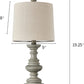 19.25" Traditional Table Lamp Sets of 2 for Living Room Bedroom Farmhouse Bedside Nightstand Lamp Rustic Resin Table Lamps Gray