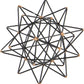 Metal Geometric Sculpture with Gold Accents, 7" X 7" X 7", Black
