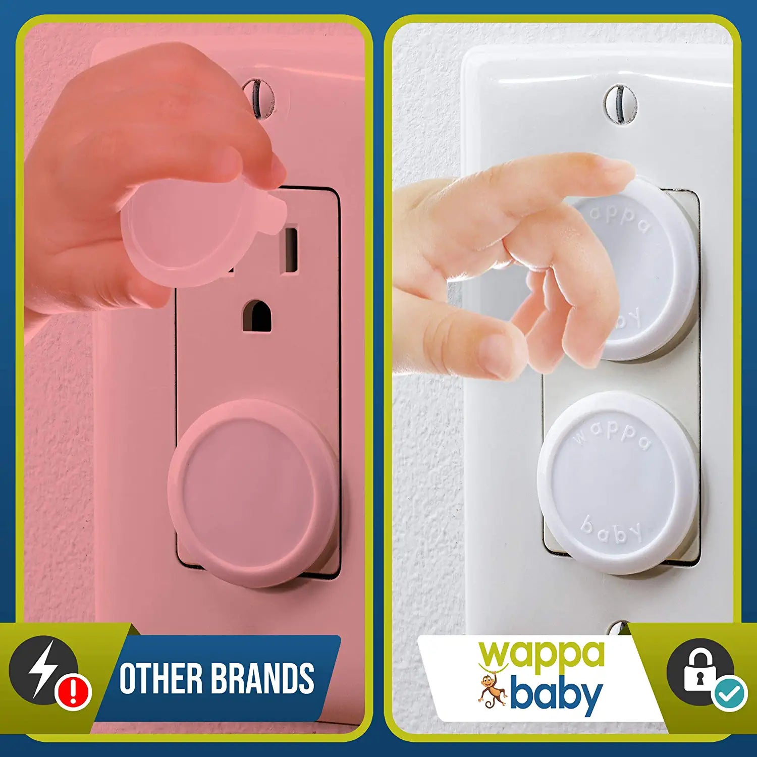 Outlet Covers Baby Proofing (50 Pack) by  | Safe & Secure Electric Plug Protectors | Sturdy Childproof Socket Covers for Home & Office | Easy Installation | Protect Toddlers & Babies | White