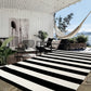 Black and White Indoor Outdoor Rug, 5’X8’ Cotton Striped Patios Area Rug Soft Woven Washable Farmhouse Durable Carpet Mat for Clearance Bedroom Living Room Balcony Playroom Decor