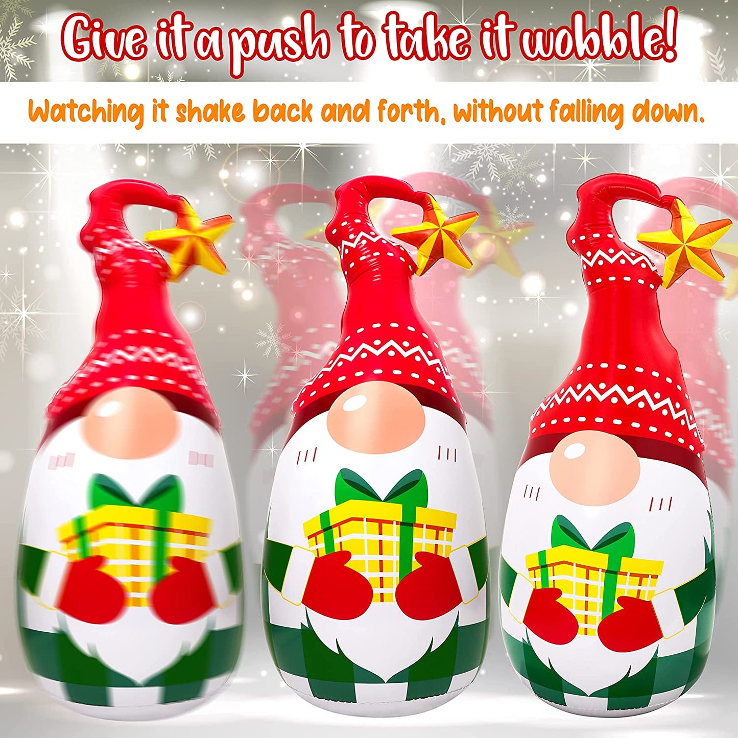 5Ft Lighted Outdoor Christmas Decorations Inflatables - Blow up Gnome Tumbler Xmas/Winter Holiday/Happy New Year 2023 Display Indoor Party Decor Supplies