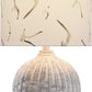 L13867DSAM Rattan, Natural with Wash, White, Seagull Print Table Lamp