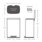 Qualiazero Rectangular Step Garbage Can 3 Piece Combo, 13.2 Gal , Two 1.3 Gal, Stainless Steel
