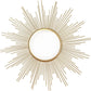 24'' Large Gold Sunburst Wall Mirror Boho Home Decor round Wall Art Mirror for Living Room/Bedroom/Bathroom/Entryway