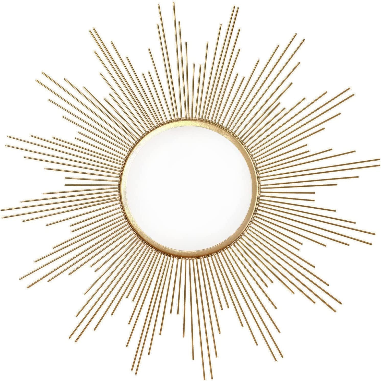 24'' Large Gold Sunburst Wall Mirror Boho Home Decor round Wall Art Mirror for Living Room/Bedroom/Bathroom/Entryway