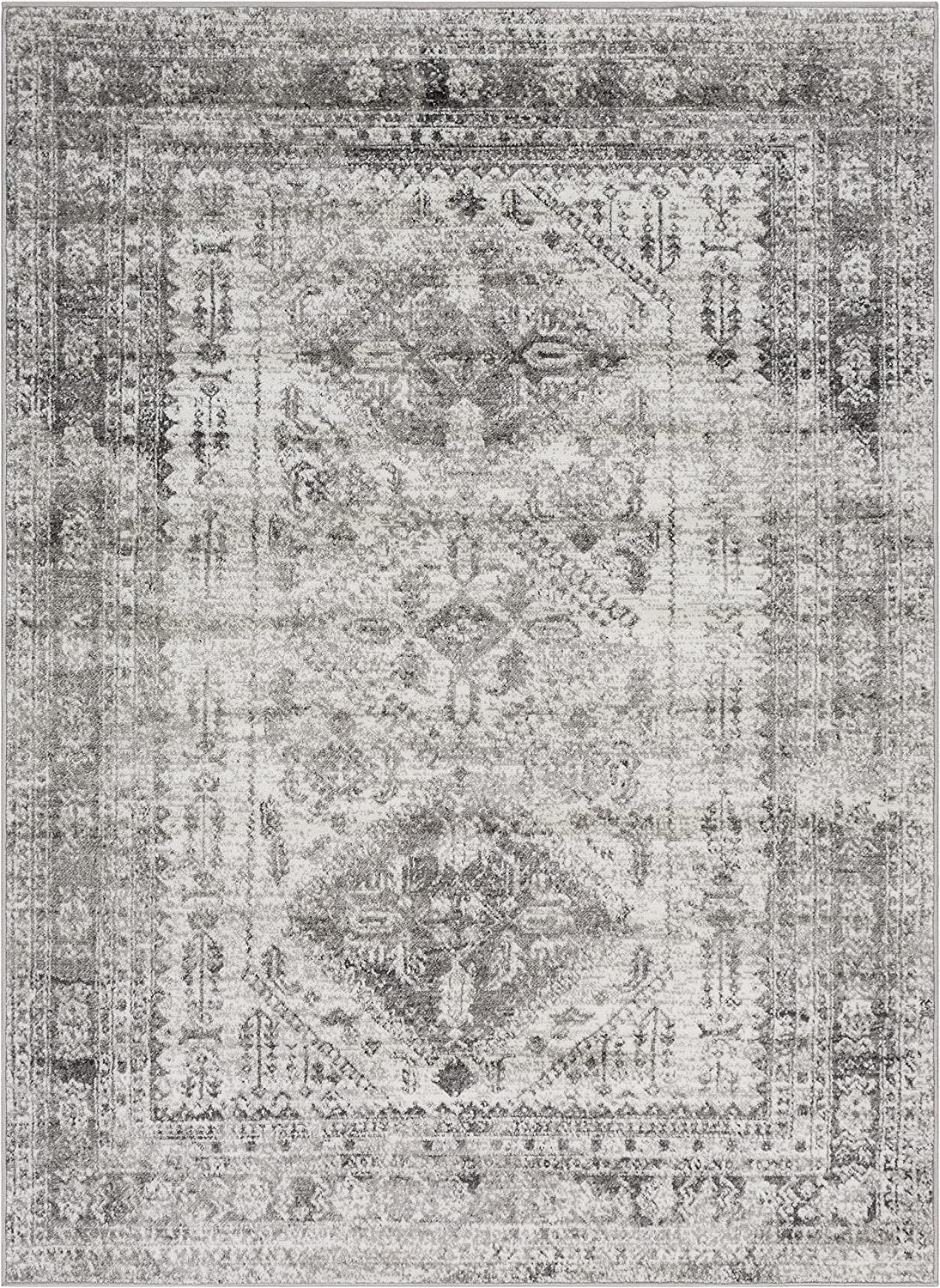 Desta Vintage Oriental Area Rug, 5'3" X 7'3", Charcoal