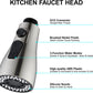 Kitchen Faucet Sprayer Head Replacement - Pull down Faucet Spray Head, Pull Out Faucet Sprayer Nozzle, 3 Function Kitchen Tap Spray Spout Part, Only for G1/2 Connector, Brushed Nickel