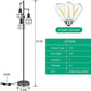 Industrial Floor Lamp, Dimmable Farmhouse Standing Lamp for Living Room, Sturdy Base, Rustic Tall Tree Reading Lamps Home Decor for Bedroom, Office, Black (3 LED Edison Bulbs Included)