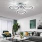 Deckrico Modern Crystal Chandelier Flush Mount Stainless Steel Pendant Ceiling Lamp 3-Rings round LED Light Fixtures for Living Room Bedroom Restaurant Porch Dining Room (Cool White)