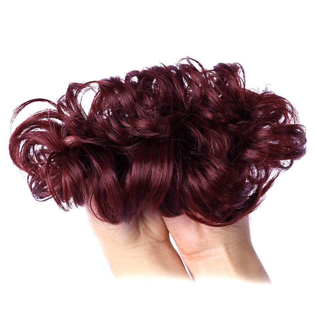 1PCS Messy Hair Bun Hair Scrunchies Extension Curly Wavy Messy Synthetic Chignon for Women Updo Hairpiece
