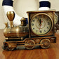 Yesbay Cartoon Locomotive Train Alarm Clock Antique Engine Design Table Desk Decor-Bronze