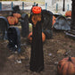47.2" Halloween Hanging Pumpkin Ghost Animated Halloween Decorations with Sound & Light, Scary Creepy Spooky Props for Halloween Décor Outdoor, Haunted House