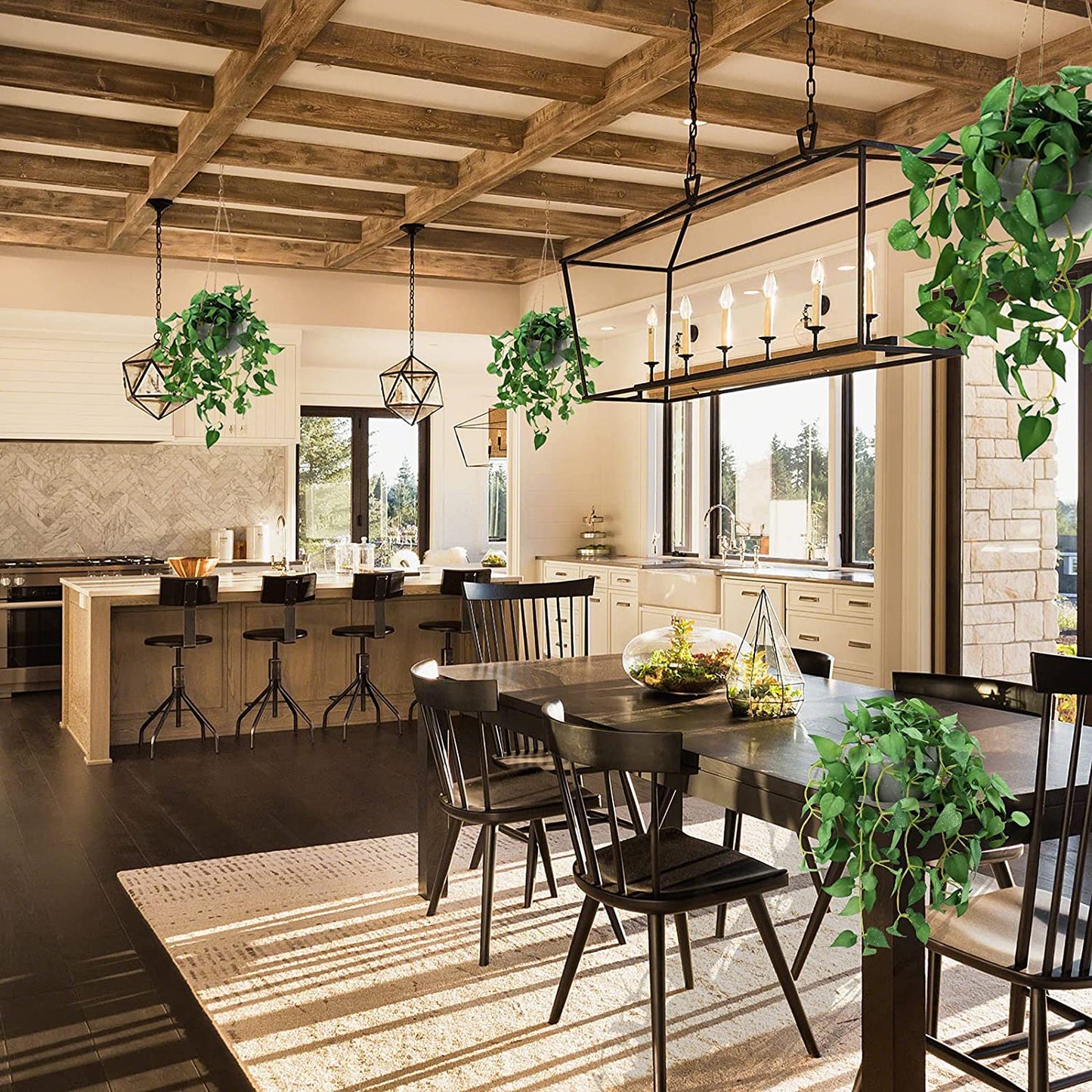 Hanging Plant Fake Hanging Plants with Pots, 2 Pack Artificial Hanging Plants, Faux Anthurium Leaf Hanging Basket Plant for Wall Home Room Indoor Outdoor Decor